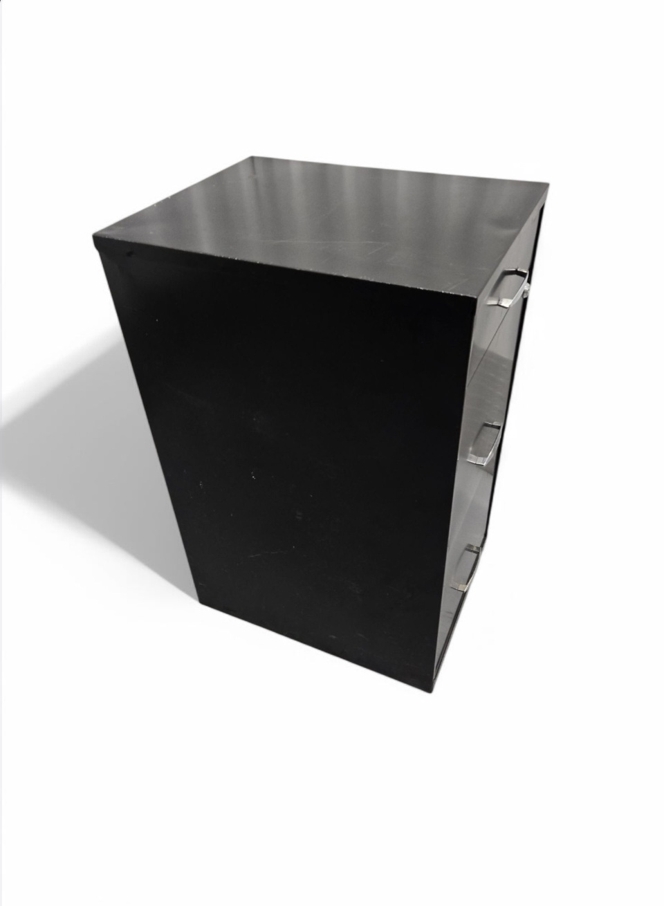 Black Metal 3-Drawer Filing Cabinet - photo 4