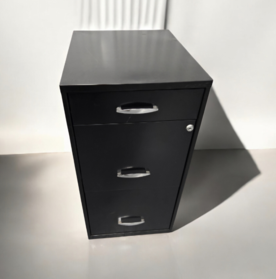 Black Metal 3-Drawer Filing Cabinet - photo 5
