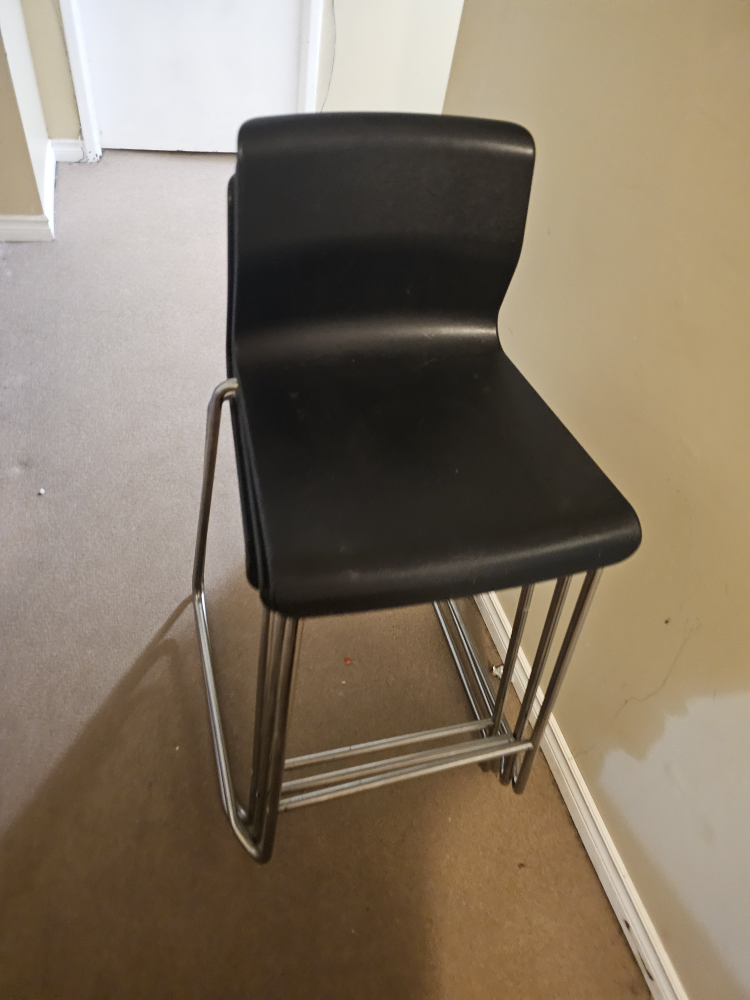 4 Bar Stools Black Chrome - photo 3
