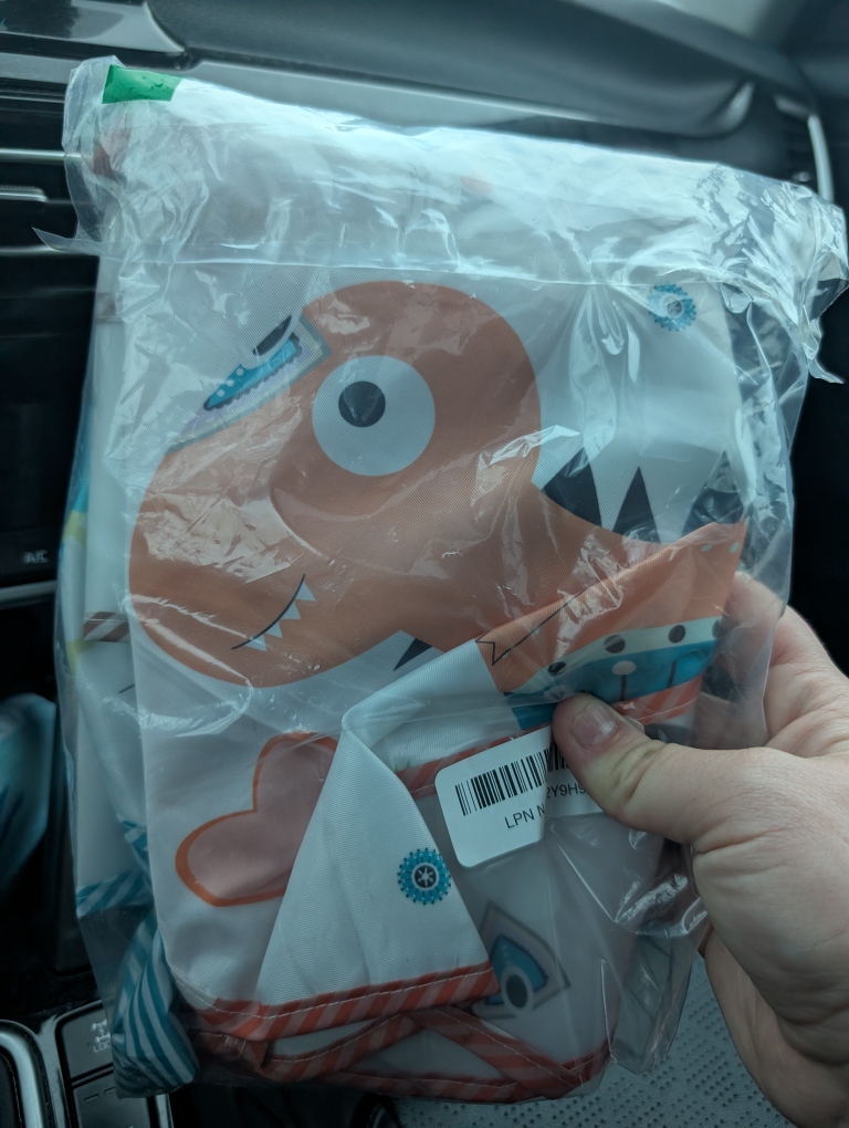 Kids Cartoon Dinosaur Print Bib