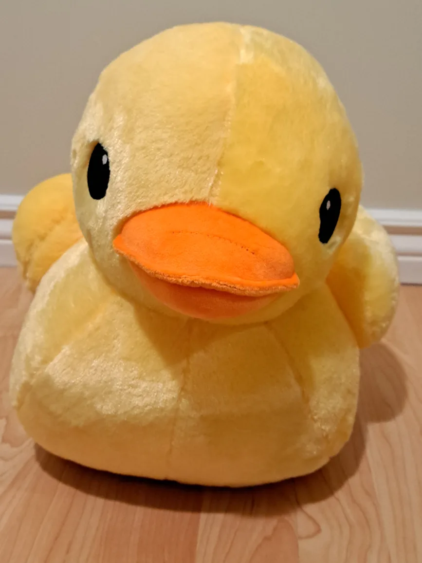 Large Yellow Duck Plush Toy H13"x12"x12" image indicator(7)