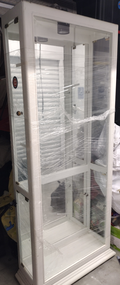 White Glass Curio Cabinet Display Case