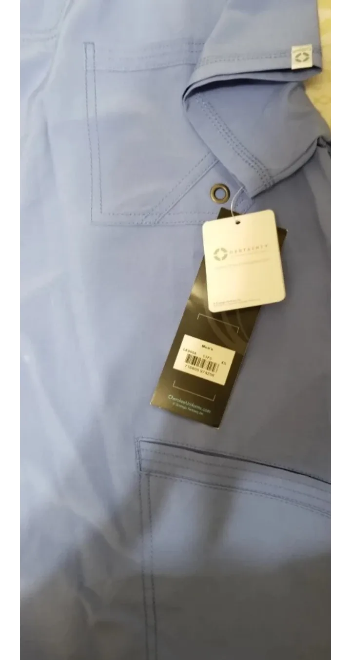 Men's Cherokee Infinity Scrubs Top - Periwinkle Blue image indicator(4)