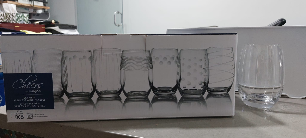 Mikasa Cheers Stemless Wine Glasses - Set of 8