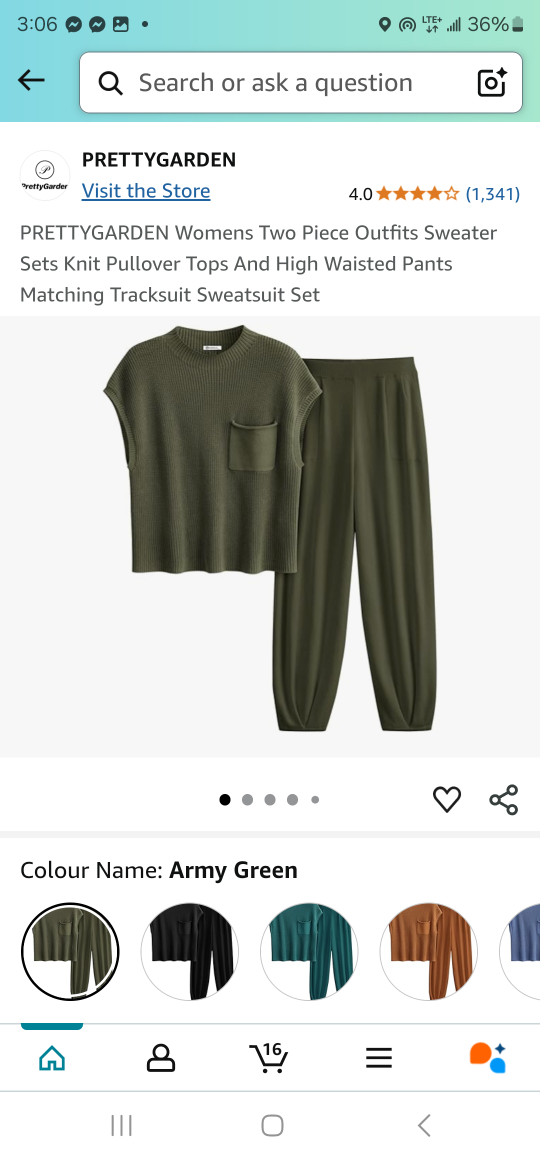 PrettyGarden Women's Two-Piece Tracksuit Set - Army Green
