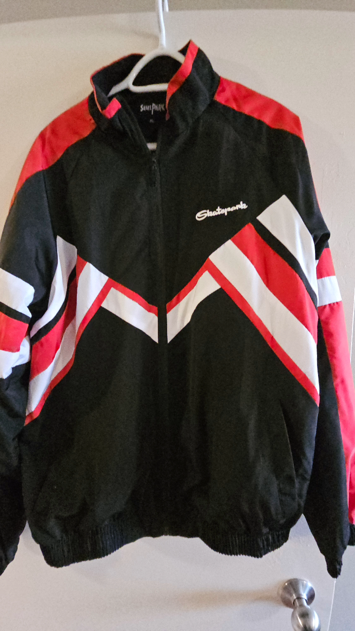 Skatepark Jacket - Black, Red, and White Colour Block