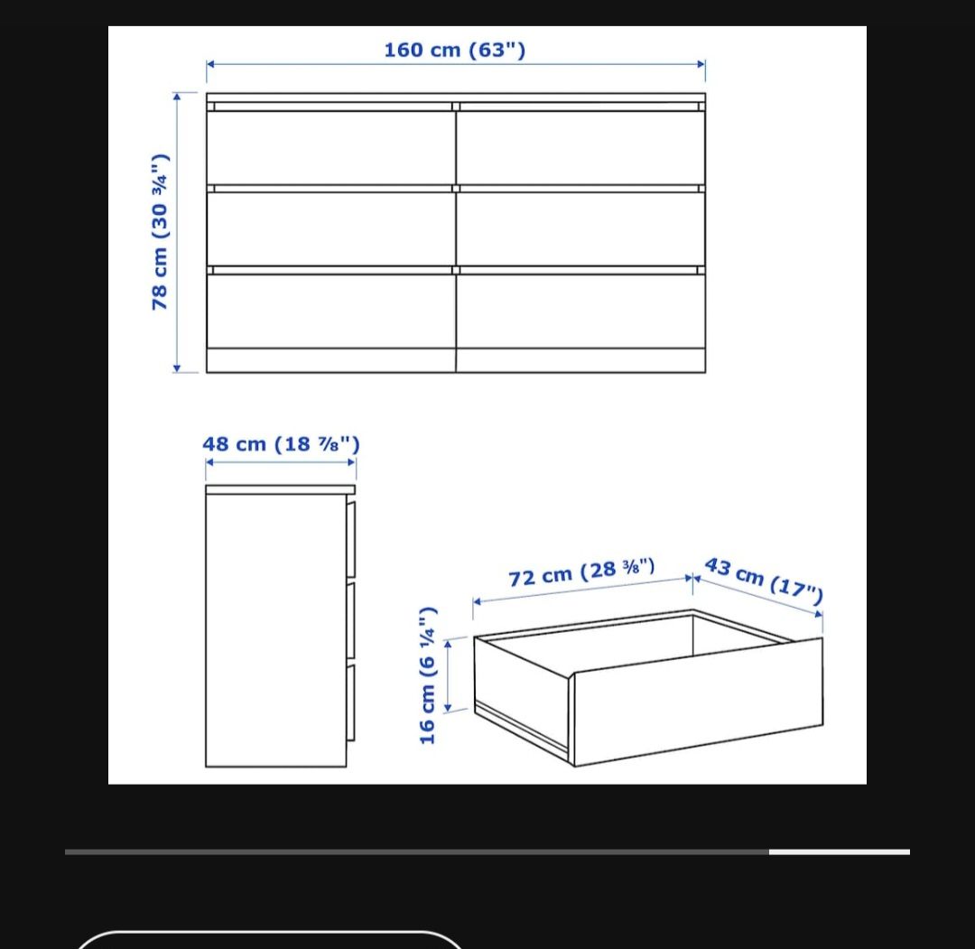 IKEA MALM 6-Drawer Dresser - White - photo 3