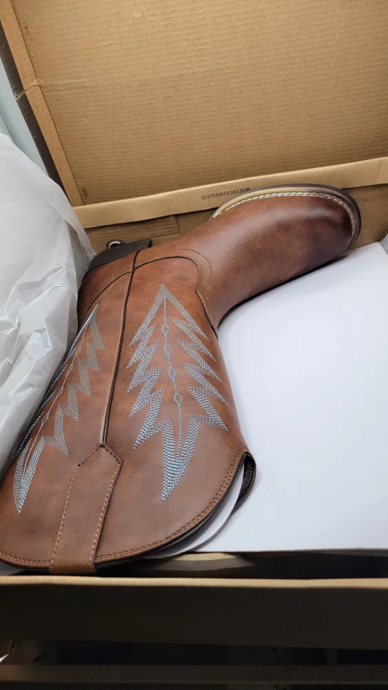 J's.o.l.e Women's Western Cowboy Boots Embroidered- US 11, Brown image indicator(4)