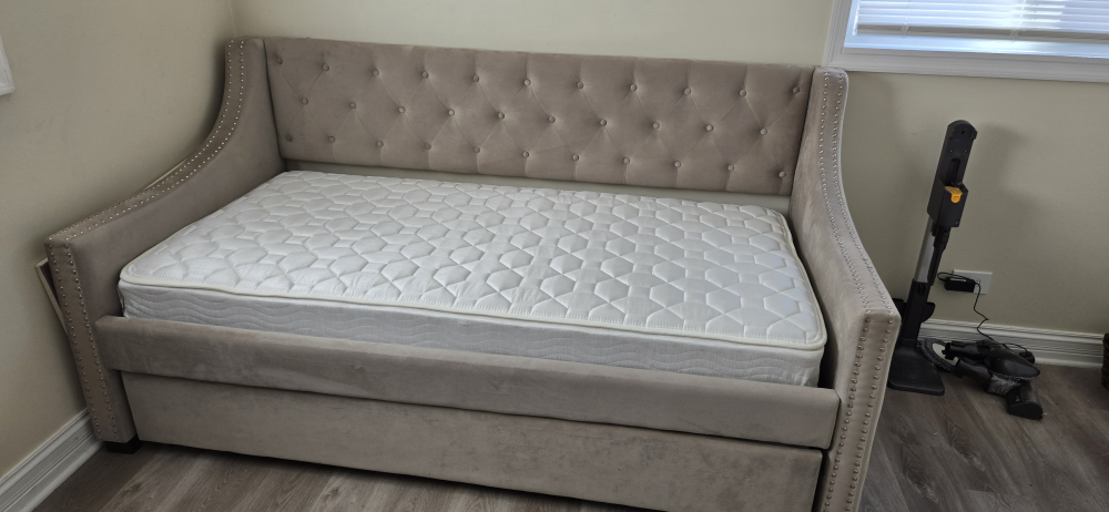 Twin-Size Velvet Daybed with Trundle