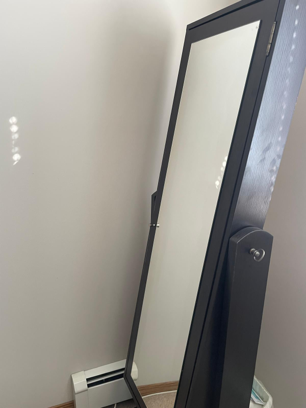 Black Armoire-Style Jewellery Mirror - photo 2