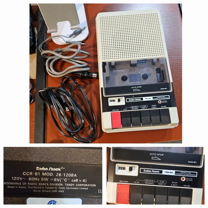 🧡 Vintage RadioShack TRS-80 Computer Cassette Recorder CCR-81 image indicator(3)