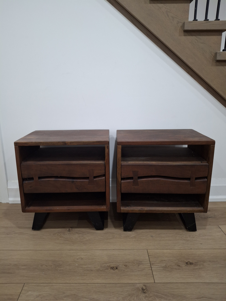 Pair of Structube Nightstands - Dark Wood