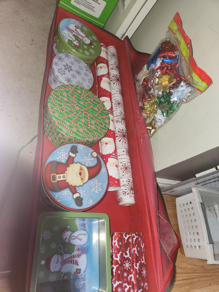 Large Christmas Gift Wrap, bows and tins
