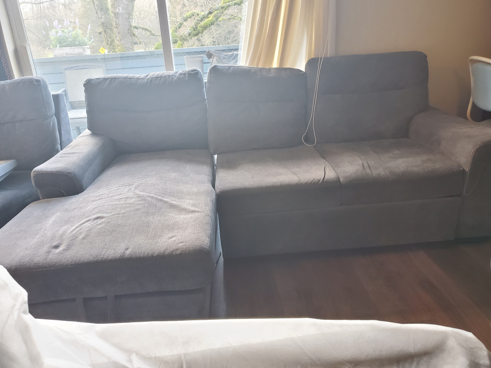 Grey Sectional Sofa with Chaise Lounge