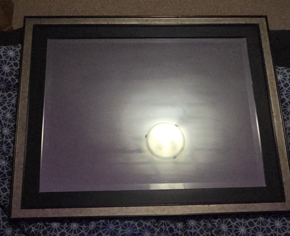 Large Rectangular Wall Mirror with Black and Gold Frame