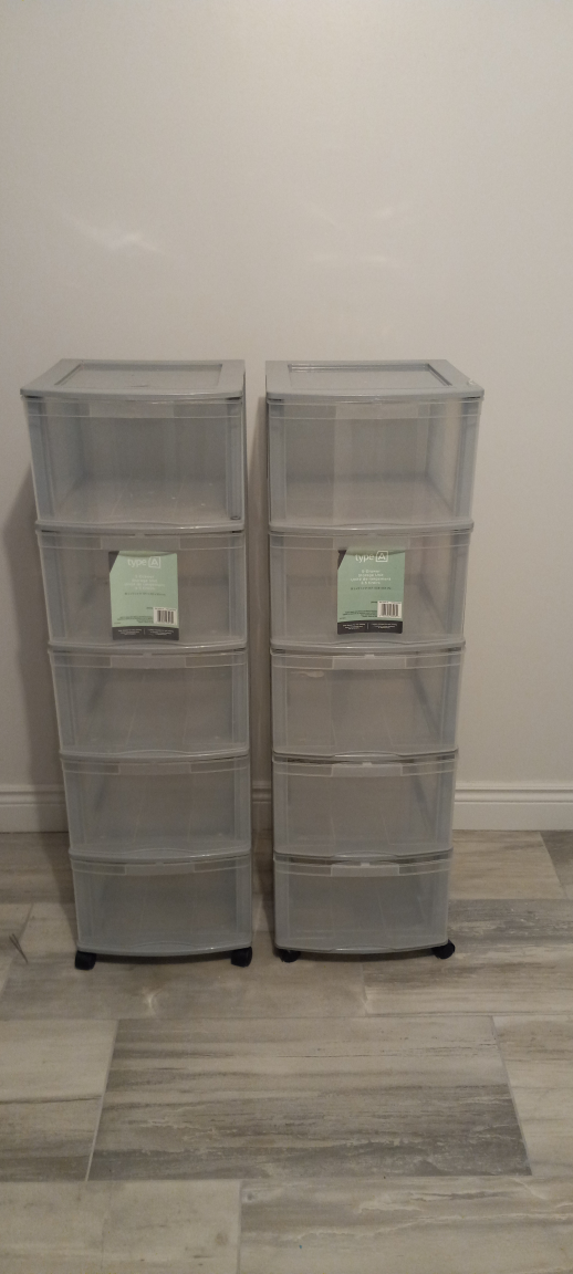 Set of Two 5-Drawer Storage Units