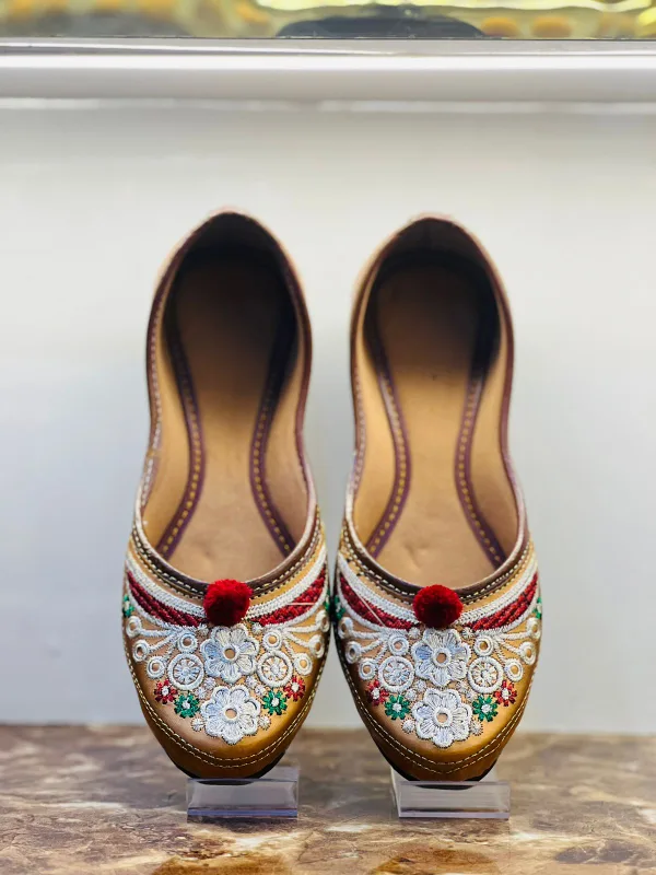 Gorgeous Embroidered Juttis & Girls' Red Sharara Suit image indicator(5)