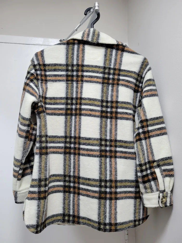 Zara Girls  Plaid Flannel Shirt Jacket image indicator(7)