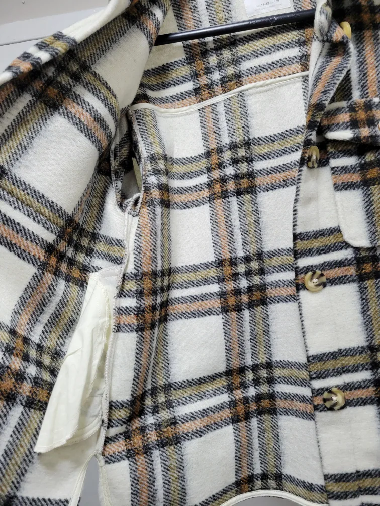 Zara Girls  Plaid Flannel Shirt Jacket image indicator(8)