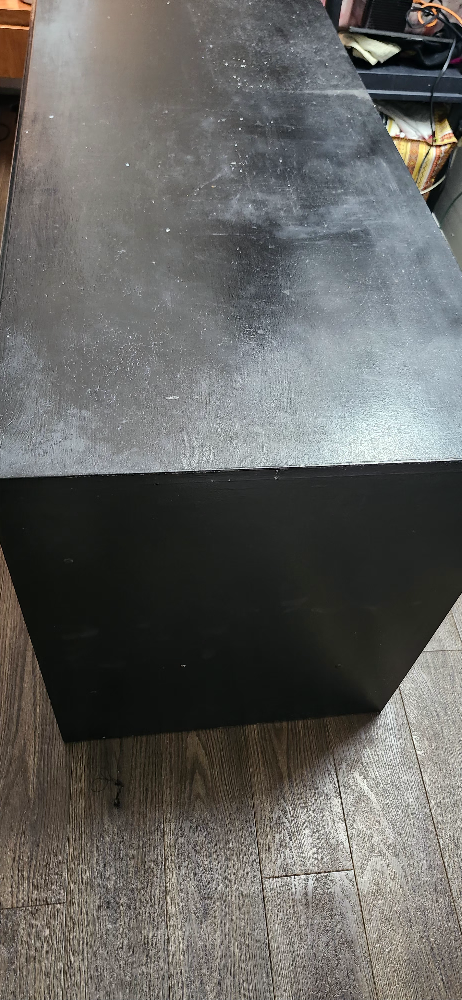 Black Desk with Four Drawers and Cabinet - photo 3