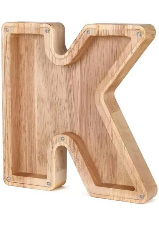 ChrisWang Wooden Alphabet Money Bank - Letter K & S image indicator(5)