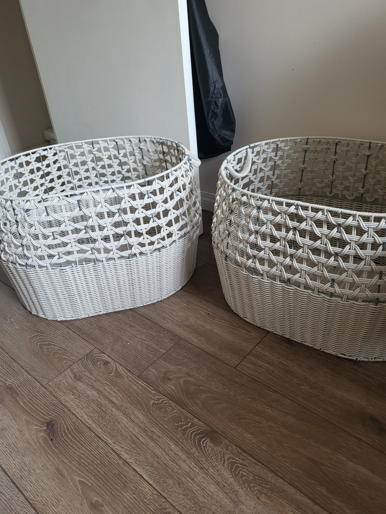 White Wicker baskets