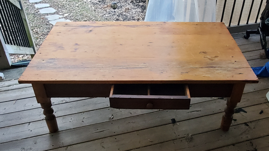 Rustic Farmhouse Coffee Table with Drawer - photo 2