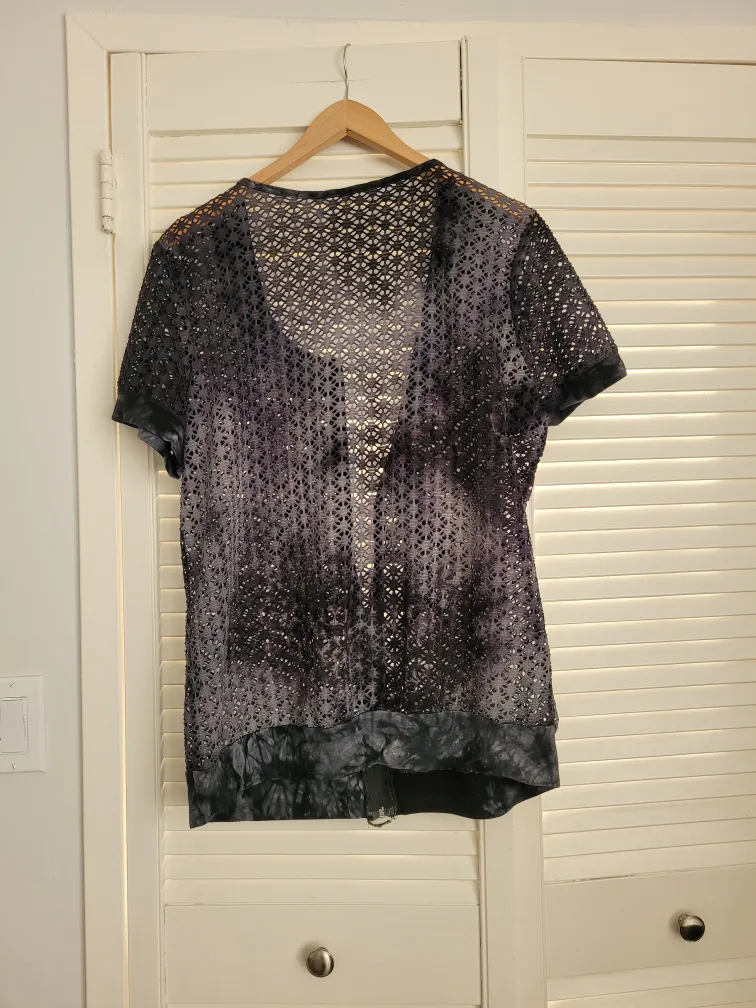 Women's Grey & Black Short Sleeve Knitted Cardigan image indicator(3)