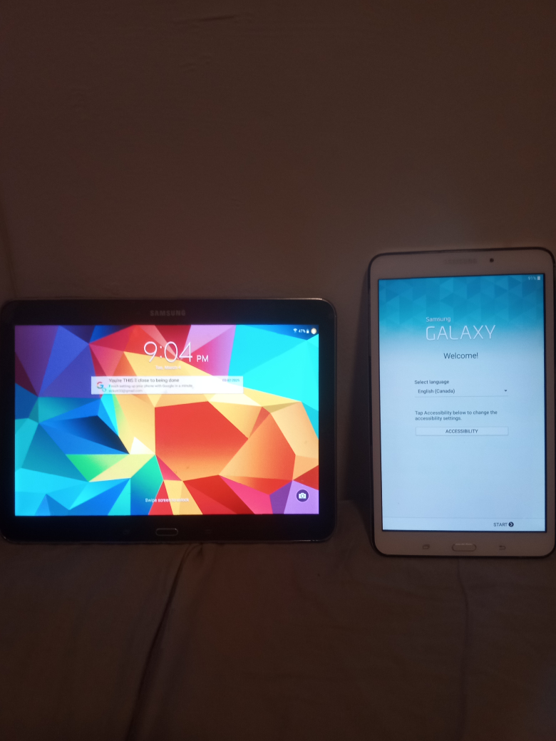 Two Samsung Galaxy Tab4's 10.1&7.0