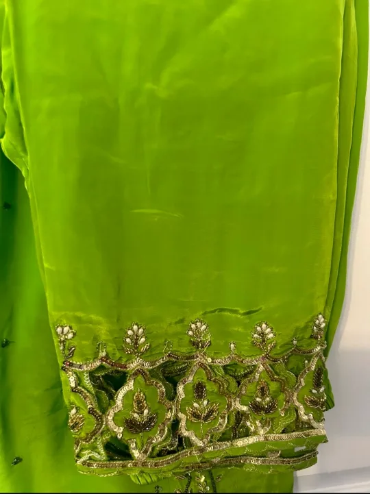 Lime Green Salwar Kameez with Embellishments. image indicator(2)