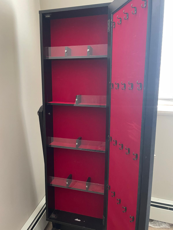 Black Armoire-Style Jewellery Mirror