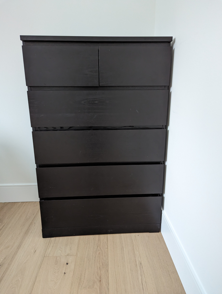 MALM 5-Drawer Chest - Black-Brown