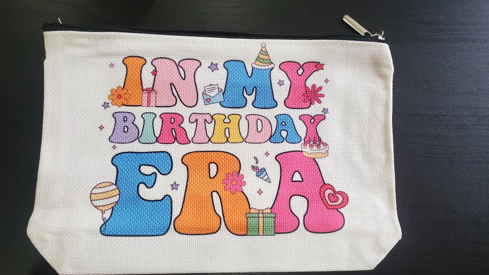 In My Birthday Era zipper pouch Makeup Bag image indicator(2)