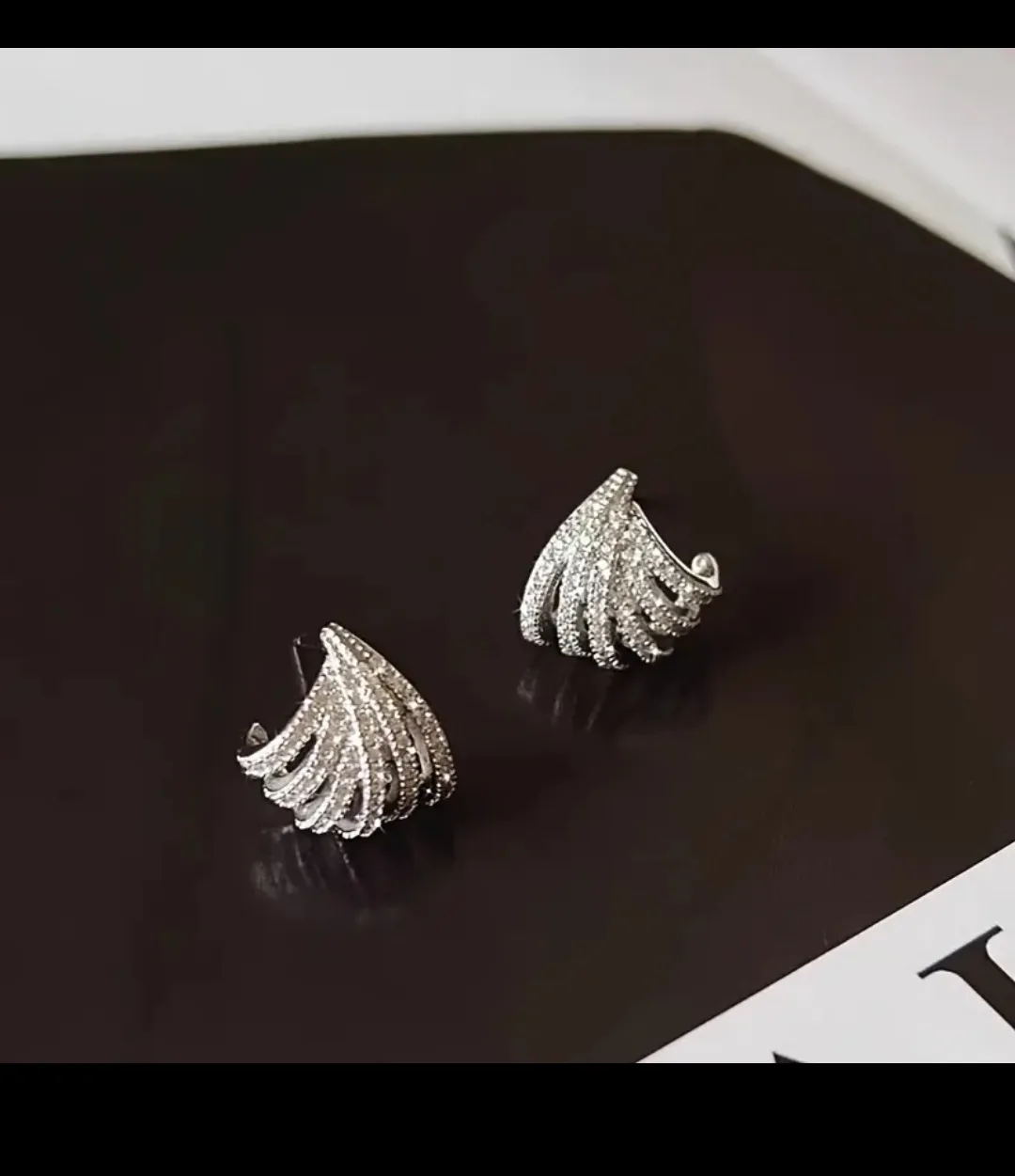 Sparkling Crystal Huggie Earrings image indicator(2)