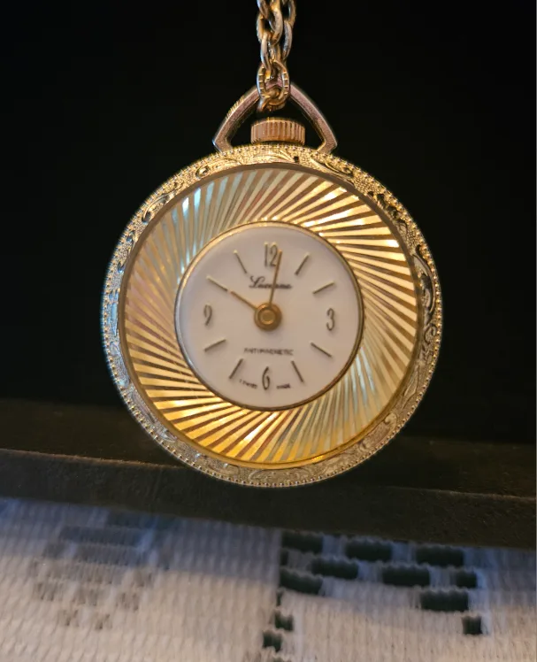 Elegant Vintage 'Lucerne' Women's Pocket Watch Pendant Necklace image indicator(9)