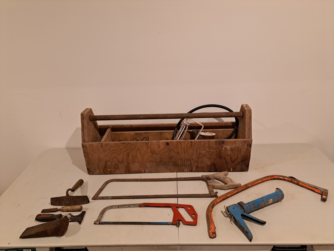 Vintage wooden tool box
