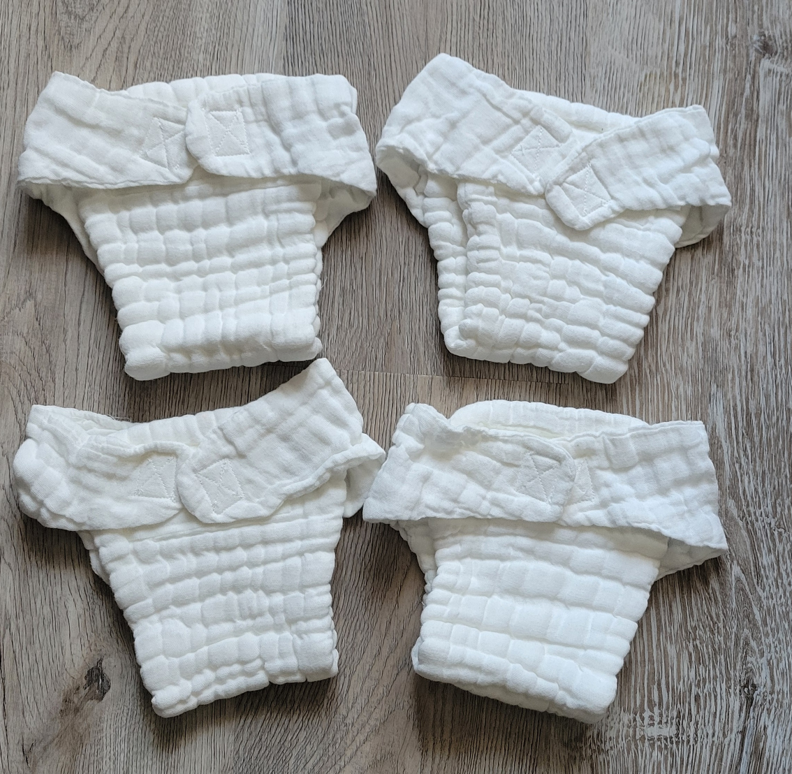 NEW 4pcs Washable Newborn Diapers Nappy Pad White - Cotton