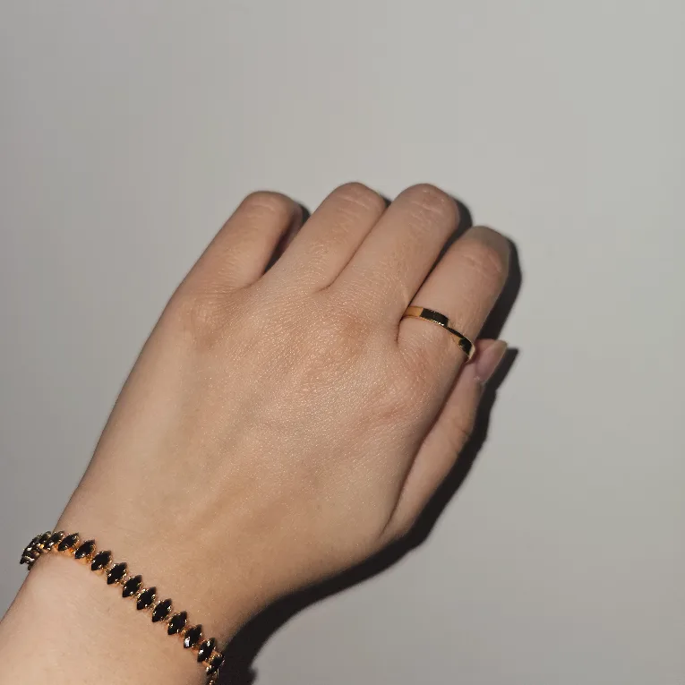 Black crystal bracelet, black pearl stud earrings, and ring set image indicator(3)