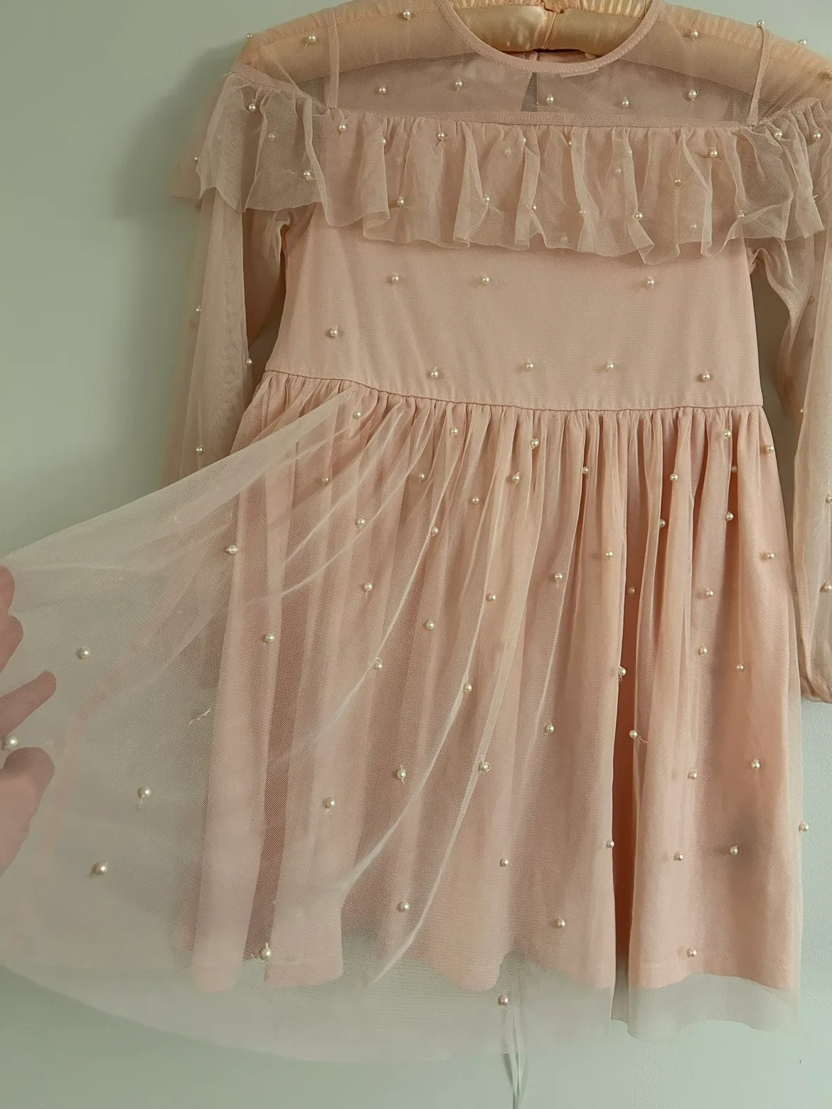 NEXT (England) Elegant dress with pearls. 6-9years(116-226cm) image indicator(3)