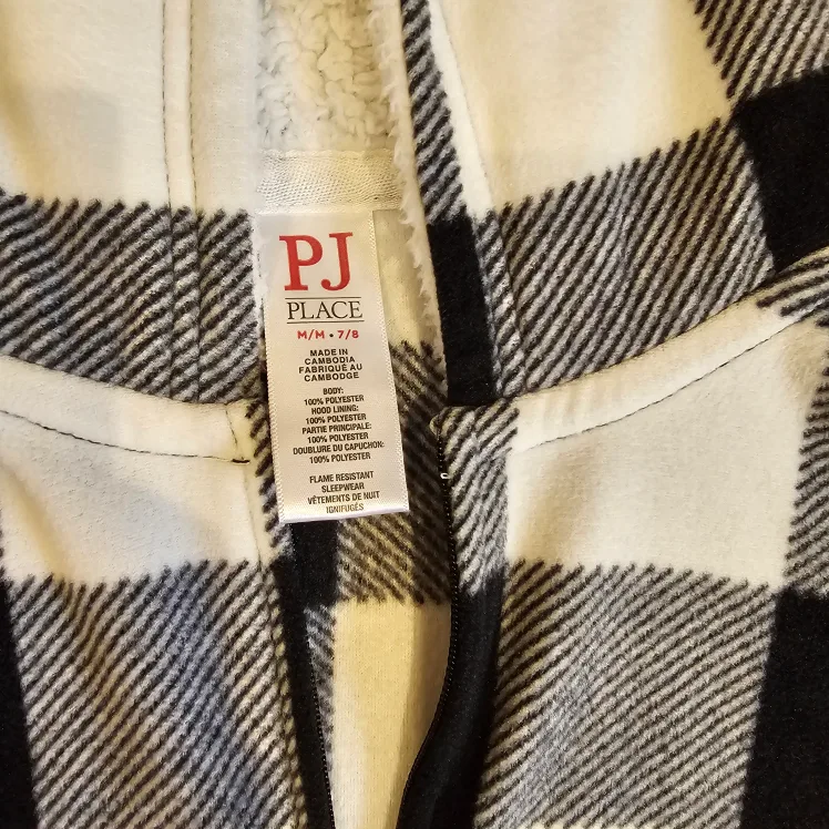 PJ Place Kids' Size M/L Black and White Pajamas image indicator(2)