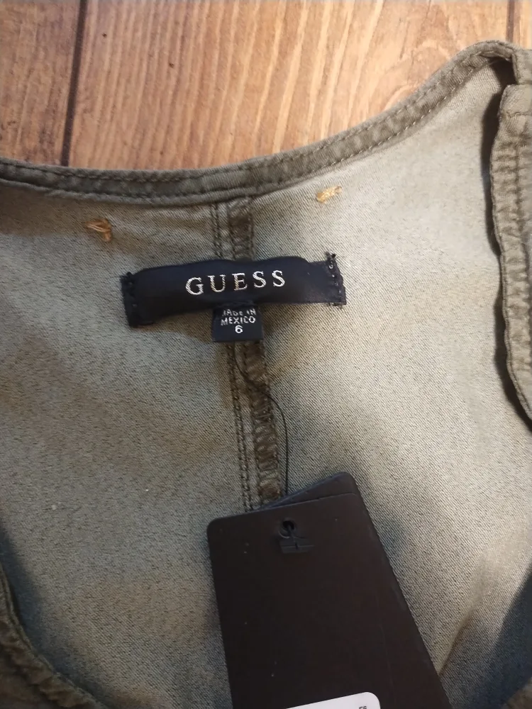 NEW Guess Olive Green Denim Jumpsuit image indicator(6)
