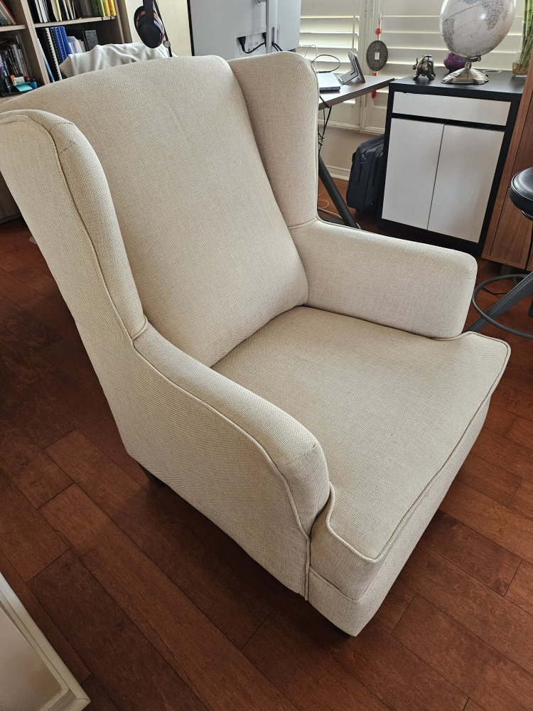 Beige Wingback Accent Chair - photo 2