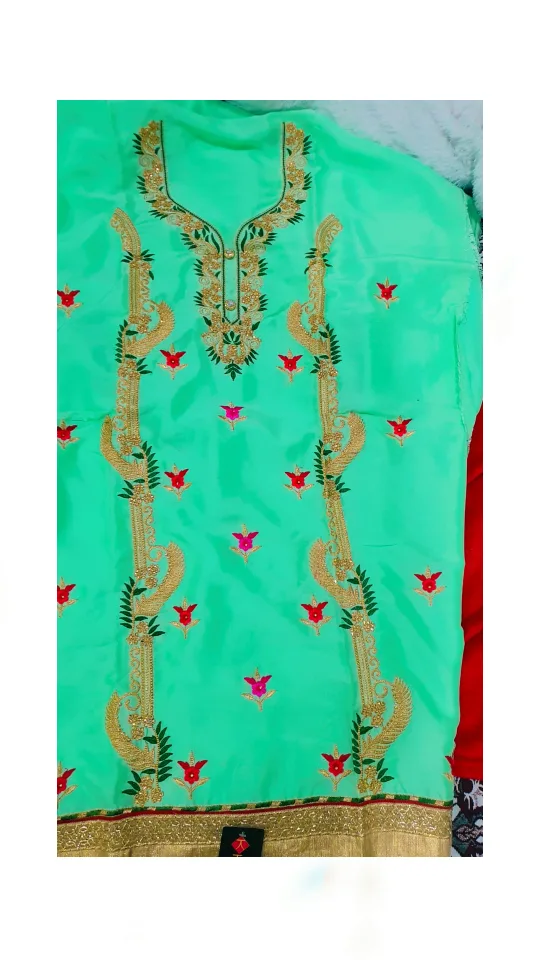 Beautiful Mint Green Embroidered Salwar Kameez Suit image indicator(6)