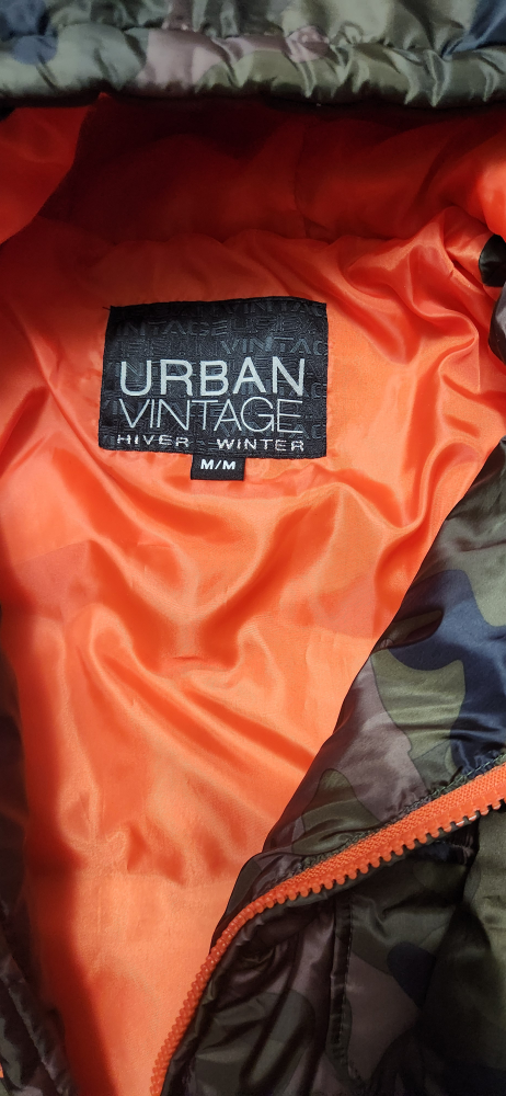 Urban Vintage Men's Camo Puffer Jacket - Size M/M - photo 3