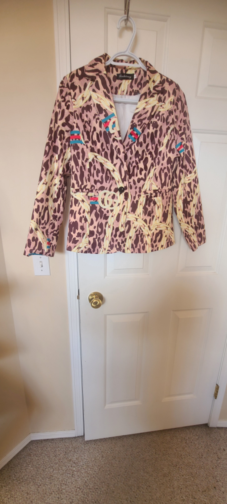 Pink Leopard Print Blazer and Pants Set