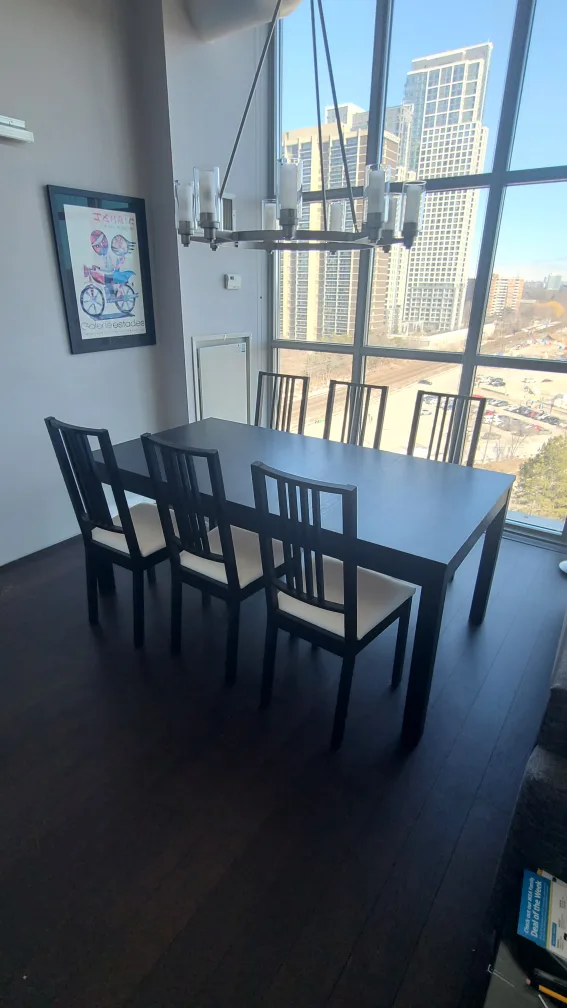 Black Extendable Dining Table with Six Chairs image indicator(5)