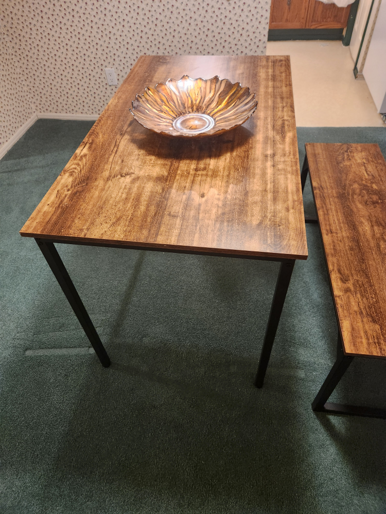 Dining Table Set with Two Benches