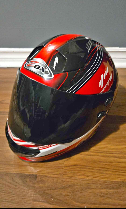 HERC Ox Primo Junior Motorcycle Helmet - Red & Black