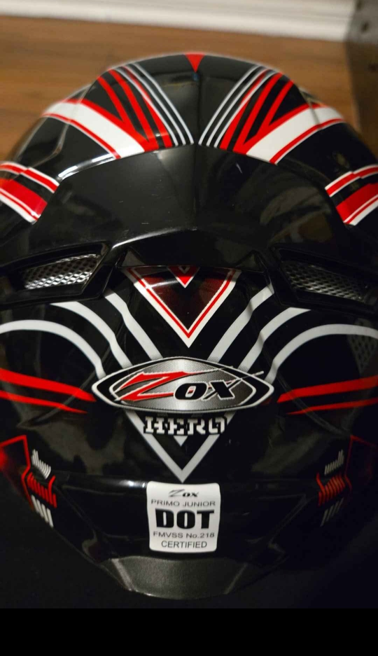 HERC Ox Primo Junior Motorcycle Helmet - Red & Black - photo 3