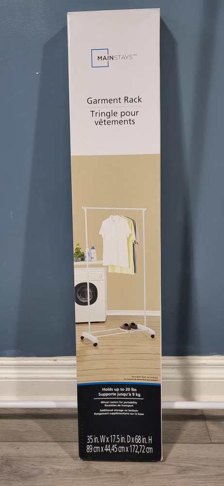 Mainstays Garment Rack with wheels - White